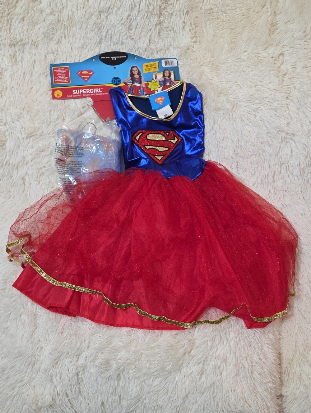 Supergirl Inspired Blue and Red Tutu Costume for Kids, Halloween